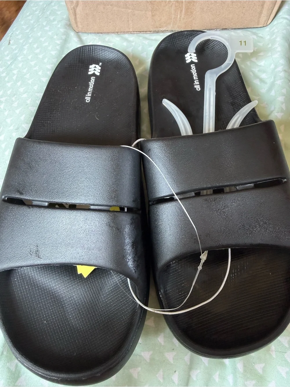 all in motion Black Men's Slide Sandals with Wide Strap